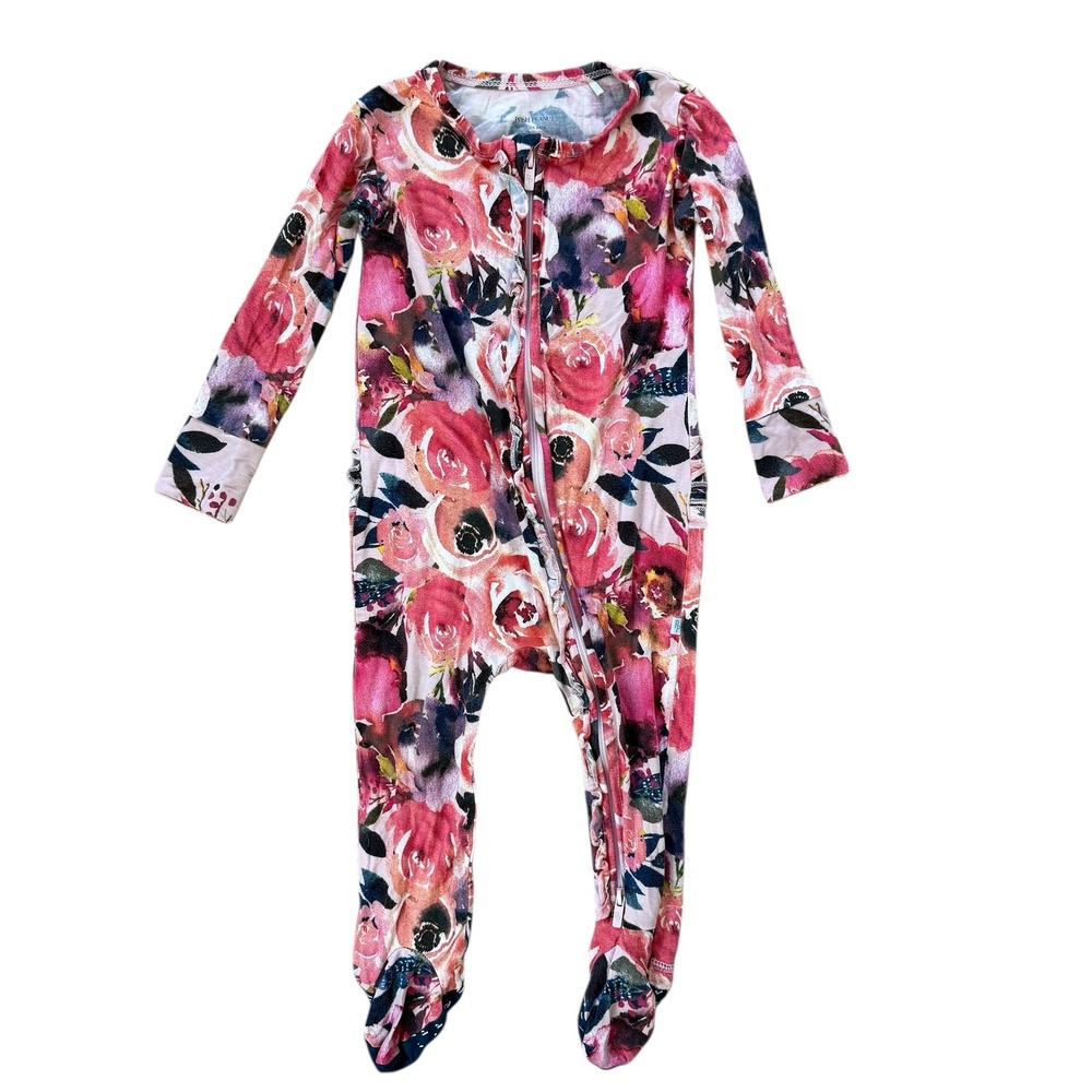 Posh Peanut Floral Ruffled Bamboo Footie Pajama 18-24 Months
